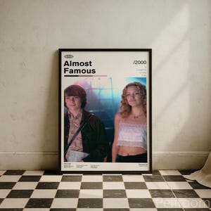 Almost Famous Movie Poster | Kate Hudson Film | Retro Movie Wall Art | Minimalist Wall Decor
