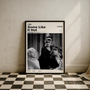 Some Like It Hot Movie Poster | Marilyn Monroe | Retro Movie Wall Art | Minimalist Wall Decor | Classic Holywood Film