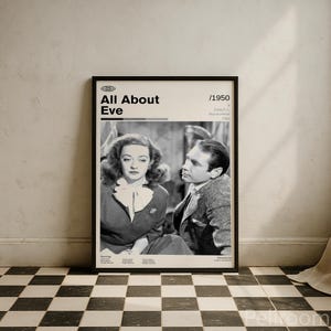 All About Eve Vintage Movie Poster | Bette Davis Film Poster | Mid Century Modern | Movie Posters
