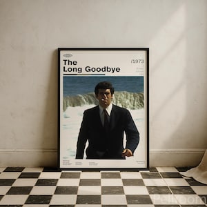 The Long Goodbye Vintage Movie Poster | Film Noir Detective | Retro Movie Wall Art | Minimalist Wall Decor