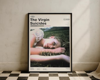 L'affiche de film vintage de Virgin Suicides | Kirsten Dunst Sofia Coppola | Art mural film rétro | Décoration murale minimaliste