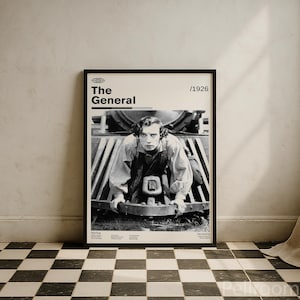 The General Vintage Movie Poster | Buster Keaton | Retro Movie Wall Art | Minimalist Wall Decor