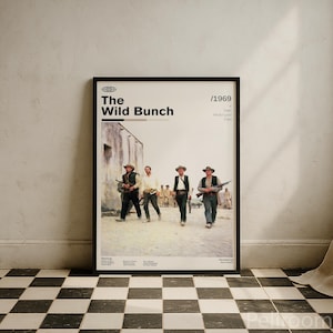 The Wild Bunch Vintage Movie Poster | American Western Cowboy Film | Retro Movie Wall Art | Minimalist Wall Decor