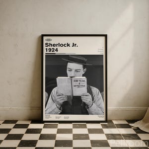 Sherlock Jr. 1924 Vintage Movie Poster | Buster Keaton | Retro Movie Wall Art | Minimalist Wall Decor