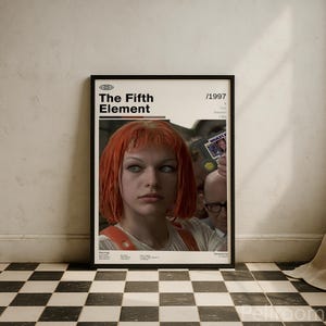 The Fifth Element Vintage Movie Poster | Bruce Willis Milla Jovovich | Retro Movie Wall Art | Minimalist Wall Decor