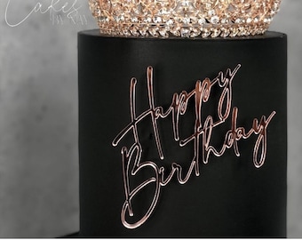 Acrylic Cake Charm, Happy Birthday Cake Charm, Front Cake Topper, Flat Lay Cake Topper, Birthday Cake Topper, Name Plate for Cake