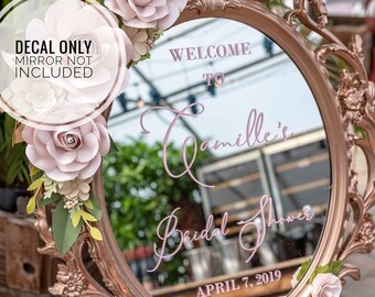 Mirror Vinyl Decal Custom, Welcome To Shower Sign, Vinyl Decal For Mirror, Bridal Shower Vinyl, DIY Vinyl Decal, Welcome Sign For Shower