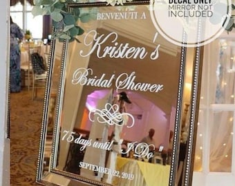 Mirror Vinyl Decal Custom, Welcome To Shower Sign, Vinyl Decal For Mirror, Bridal Shower Vinyl, DIY Vinyl Decal, Welcome Sign For Shower