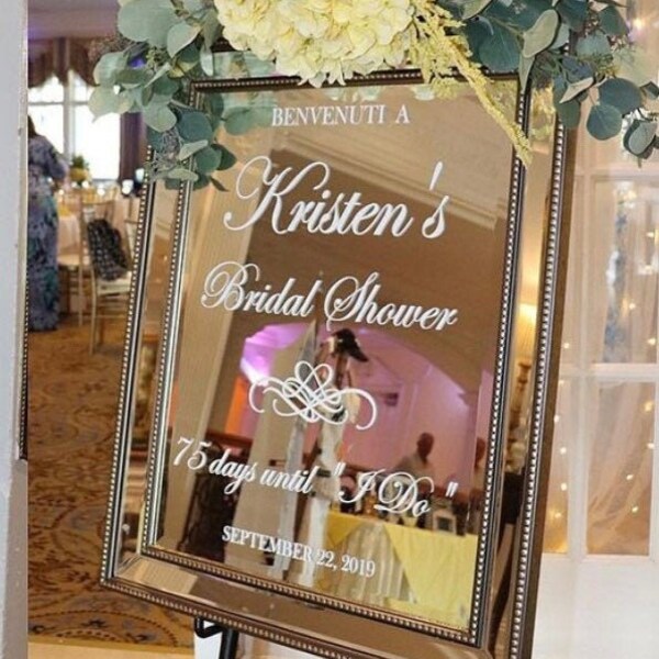 Bridal Shower Mirror Sign Etsy