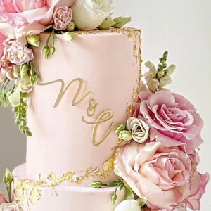 Monogram Initials Cake Charm, Personalized Double Initial Acrylic Cake Charm, Custom Cake Decoration, Two Letter Stemless Cake Charm