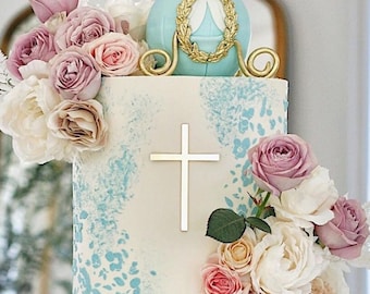 Acrylic Cross Cake Topper, Baptism, First Communion, Baby Dedication