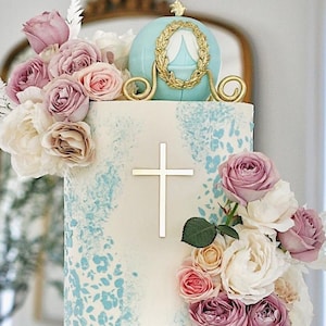 Cross Cake Charm, Baptism Cake Topper Cross, First Holy Communion Cake Topper, Cross Cupcake Topper, Baby Dedication, Flat Lay Cake Topper