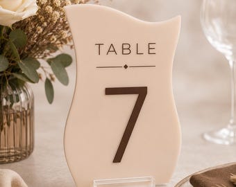 3D Acrylic Table Number, Set of 5 Acrylic Stand Up Signs, Place Markers, Wedding Tablescape Decor, Modern Party Sign