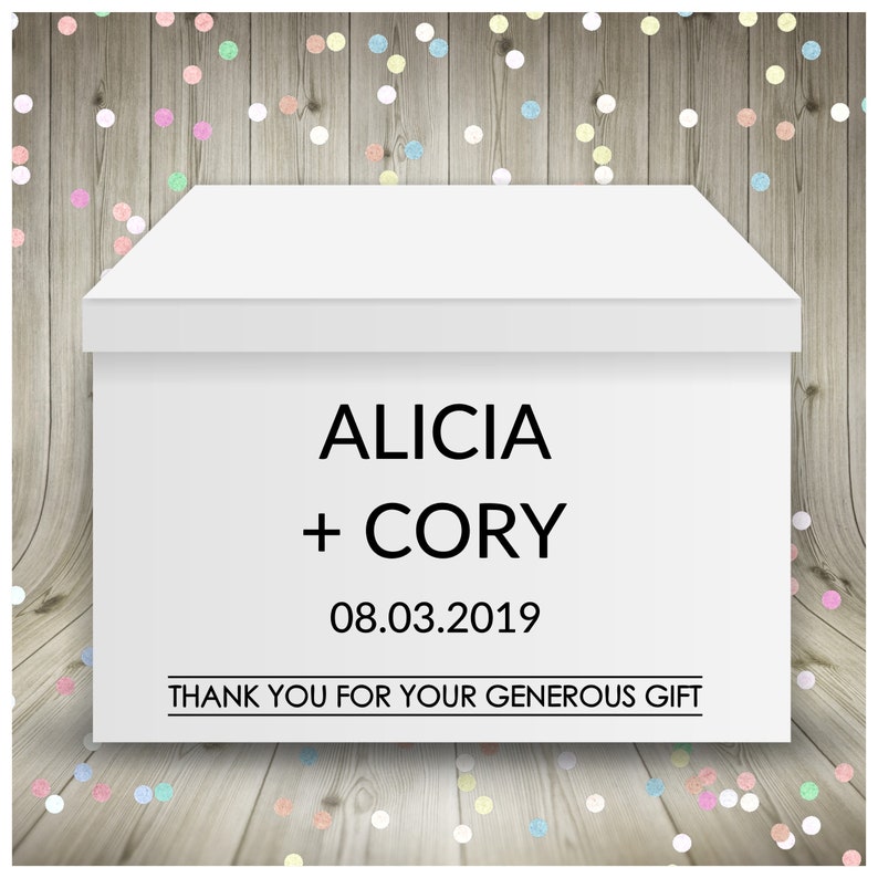 Wedding Card Box Vinyl Decal Diy Wishing Well Money Holder Acrylic