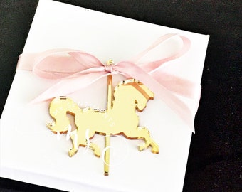 Acrylic Carousel Gift Tag, Candy Bar Tag, Candy Bar Accent, Gift Box Tag, Circus Gift Tag, Carnival Circus Horse Carousel Acrylic Gift Tag