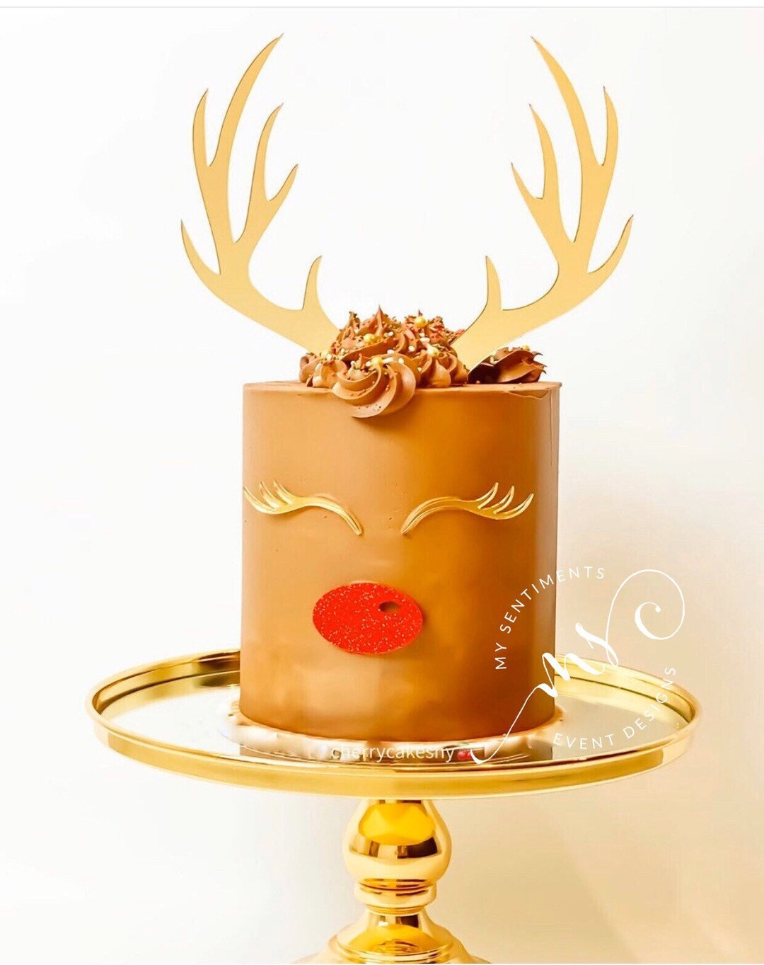 Reindeer Cake Topper Set Christmas Cake Decorations Antlers Etsy