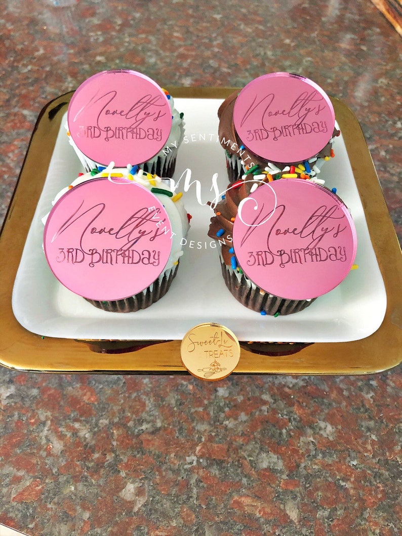 Acrylic cupcake discs/ Circle cupcake Etsy