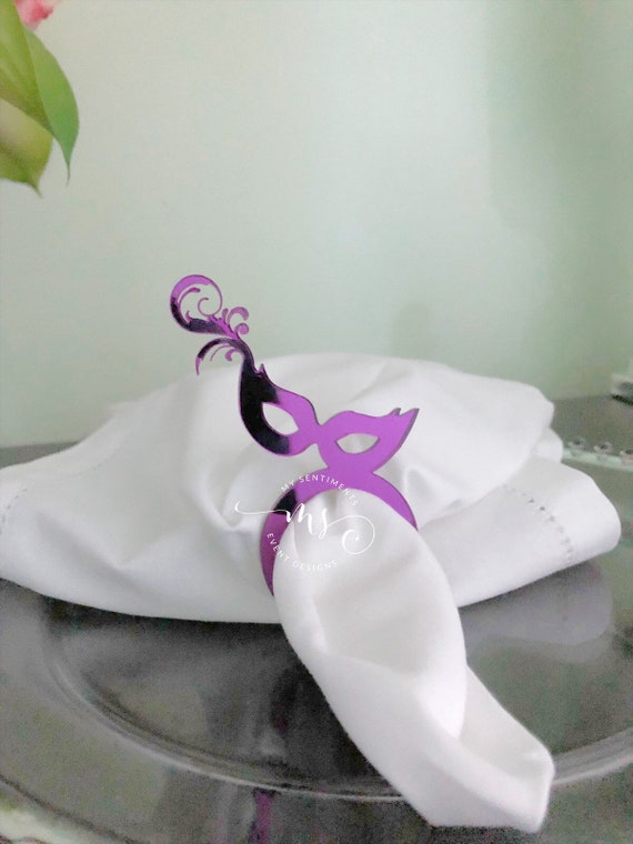 Masquerade/Mask Acrylic napkin ring/napkin holder/Mardi Etsy