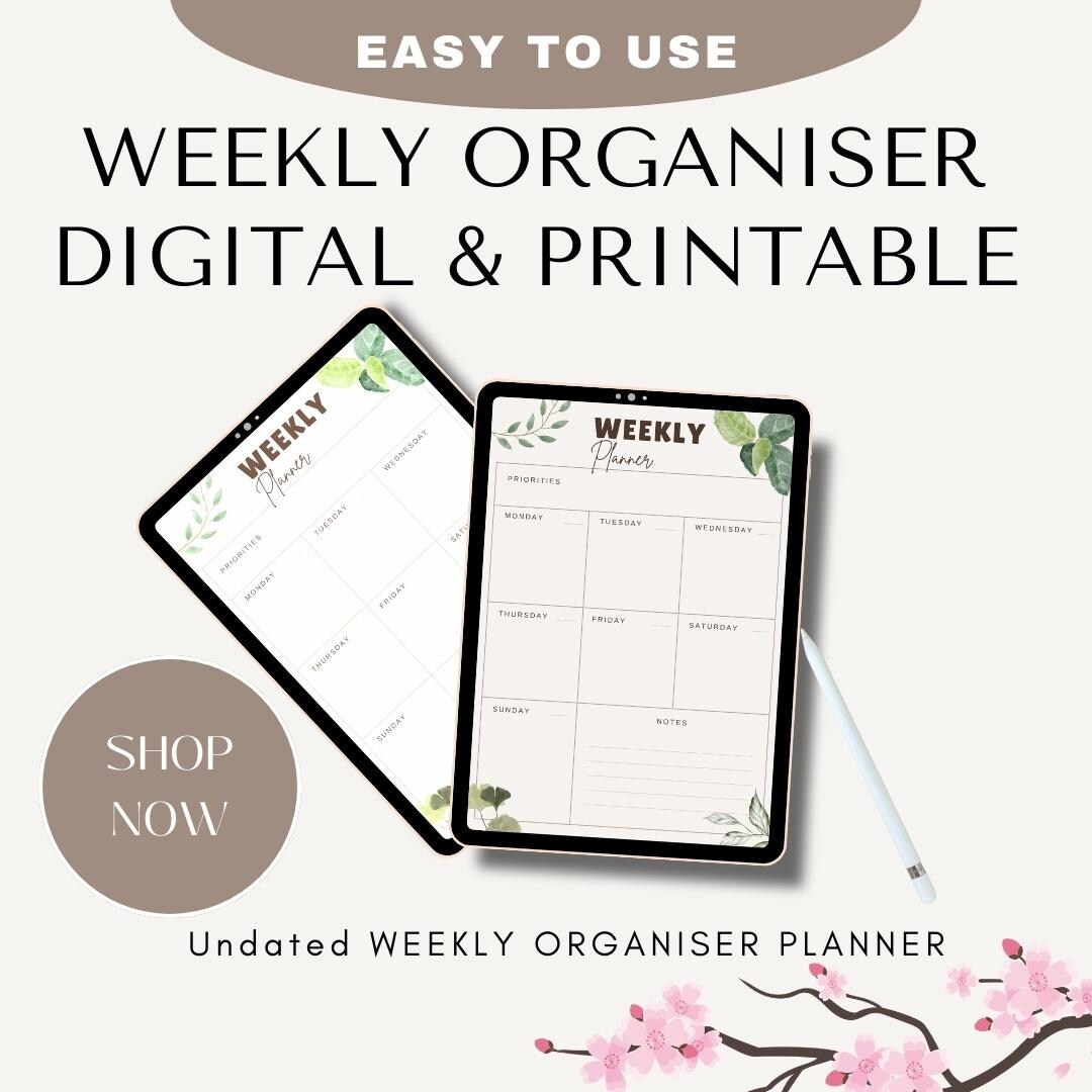 Weekly Schedule Task Organizer Form.pdf Weekly Organised Planner Printable | Minimal Productivity Planner ...