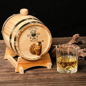 Personalized Engraved Whiskey Barrel 1L-3L , Mini Wood Whiskey Barrel,Wedding Gift,Groomsmen Gift,Birthday Gift,Wood Barrel,Gift for Him