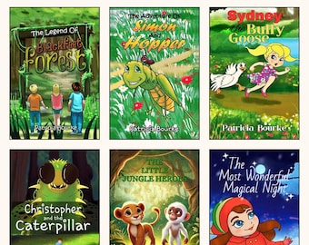 Kinderboekenpakket - 6 geïllustreerde e-books, digitale download in PDF-formaat.
