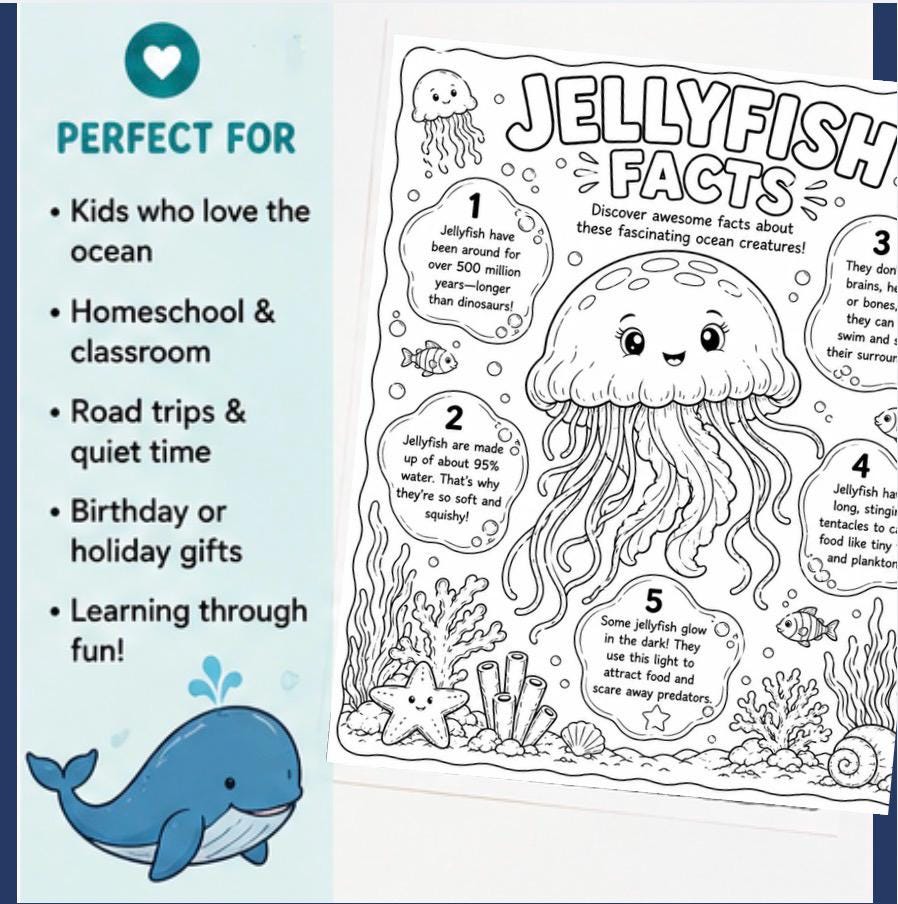 Ocean Animals Coloring Pages | Ocean Facts Coloring Book | Sea Life ...