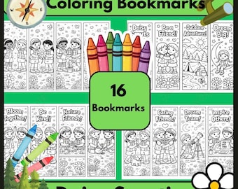 Daisy Flower Scout Lesezeichen zum Ausdrucken, PDF zum ausdrucken, 16 Kinder Lesezeichen, Sofort Download, Download