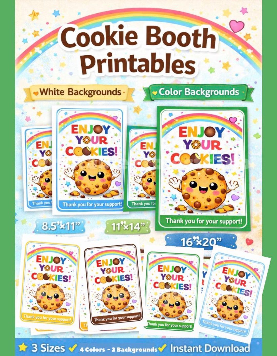 Enjoy Your Cookies Sign, Cookie Booth Printable, Bake Event Poster ...