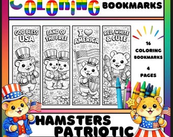 Vaterländischer Hamster Lesezeichen für Kinder zum Ausmalen und ausdrucken