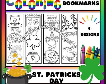 St. Patrick's Day Coloring Bookmarks: Activity Set (Digital Download, PDF