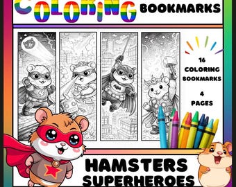 Hamster Superhelden Lesezeichen zum Basteln, für Kinder (PDF Download)
