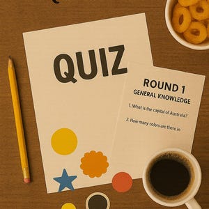Trivia Night Quiz Pack | 100 Printable General Knowledge Questions | Digital Pub Quiz Game