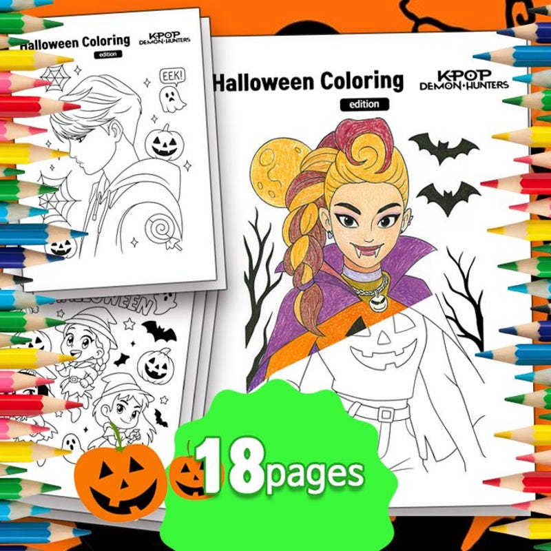 Cute Kpop Demon Hunter Colouring in Pages - Etsy