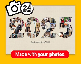 Personalized 2025 Photo Collage: Custom Memory Album Art (Digital Download)