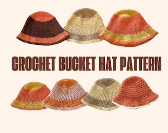 PDF Bucket Hat Crochet Pattern for Babies, Children and Adults