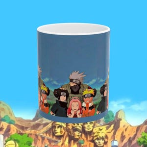 Anime-Inspired Ceramic Mug - Naruto Team Design, Gift for Fans, Coffee Lover, Collector&#39;s Item, Unique Drinkware