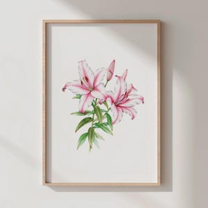 Watercolor Lily Print: Elegant Floral Botanical Art (Digital Download)