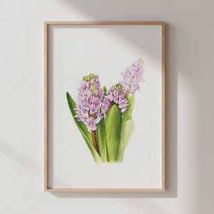 Delicate Hyacinth Watercolor - Instant Digital Download for Printable Floral Art, Soft Pastel Home Decor, DIY Wall Art, Botanical Beauty