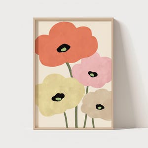 Poppy Flower Art Print: Botanical Illustration for Home Decor (Digital Download)