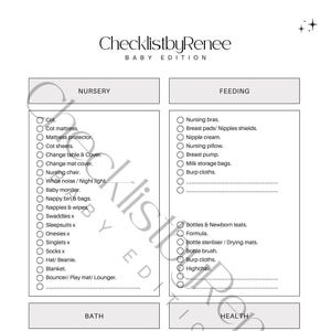 ChecklistbyRenee - Baby Edition Checklist Template