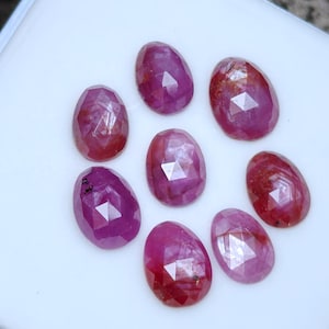 Natural Silk Ruby Rose Cut, Loose Ruby Gemstone for Jewelry Making, 10mm to 12mm.