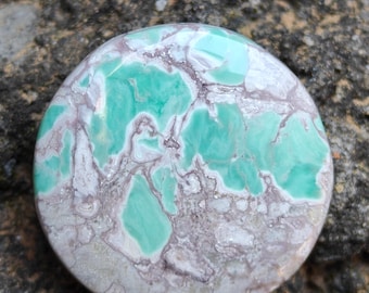 Variscite Cabochon, Natural Green Variscite,32×32×6 MM,55.70 Carat
