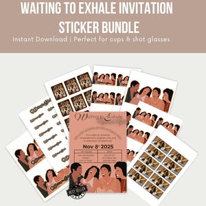 Waiting to Exhale Inspired Pajama Party Bundle: Invitation & Stickers (Digital Download)