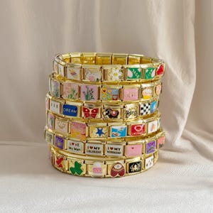 Custom Italian Charm Bracelet, couple bracelets, Vintage Italian Bracelets, Italy Charms, Charms Bracelets, Custom Gold Italian Bracelets