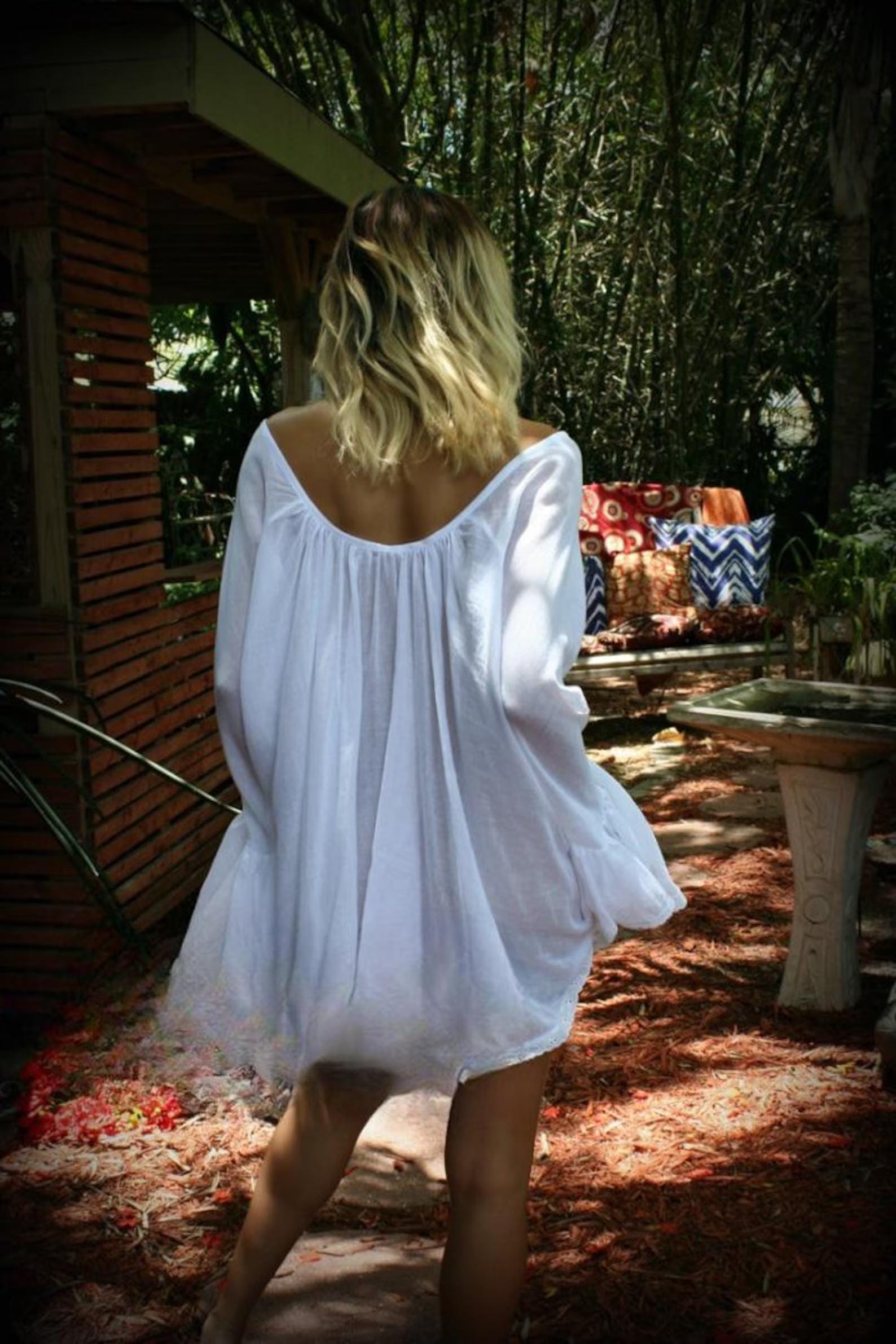 100% Cotton Jane Austen-inspired White Laced Baby Doll Nightgown
