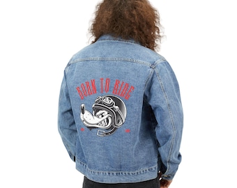 Born to Ride Denim Jacket | Motorcycle Biker Patch Style