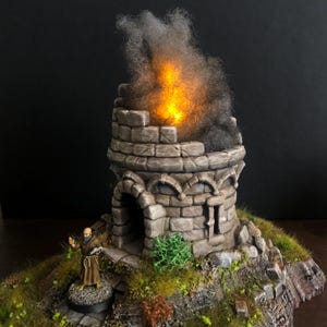 Handgjord flimrande eldmarkör, LED-lägereldssceneri, 28 mm krigsspelsterräng, RPG-dioramaplundring