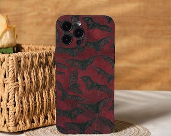 Bat Aesthetic Phone Cover for iPhone 17, 16, 15, 14, 13, 12, 11 Pro Max Xs, 13 12 Mini Case, Trendy Phone Case