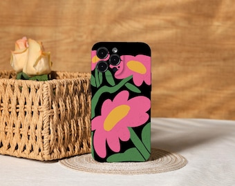 Flowers Aesthetic-telefoonhoesje voor iPhone 17, 16, 15, 14, 13, 12, 11 Pro Max Xs, 13 12 mini-hoesje, trendy telefoonhoesje