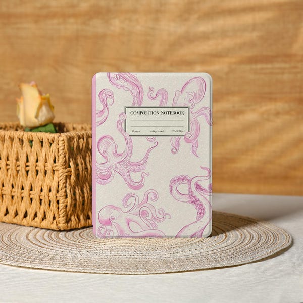 Custodia Octopus Notebook per Kindle Paperwhite con cinturino da polso, custodia Paperwhite 2024 10/11/12 da 6,8" e 7", custodia Kobo Clara, custodia personalizzata per Fire HD